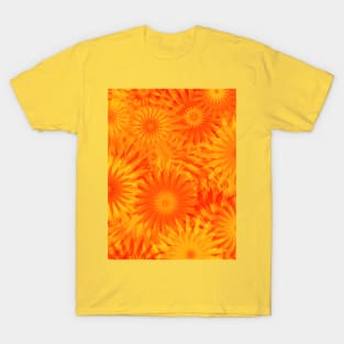 Dandelion Yellow Orange Flower Pattern T-Shirt